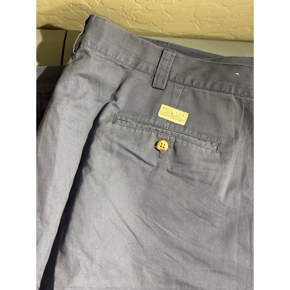 Vintage Polo Ralph Lauren Philip Pant Mens 40x32 Blue Grey Chino Straight Leg